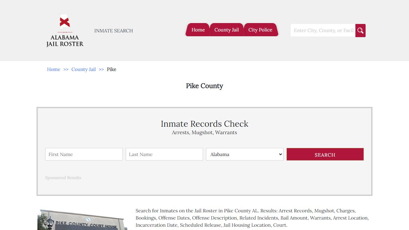 Pike County - Alabama Jail Inmate Search